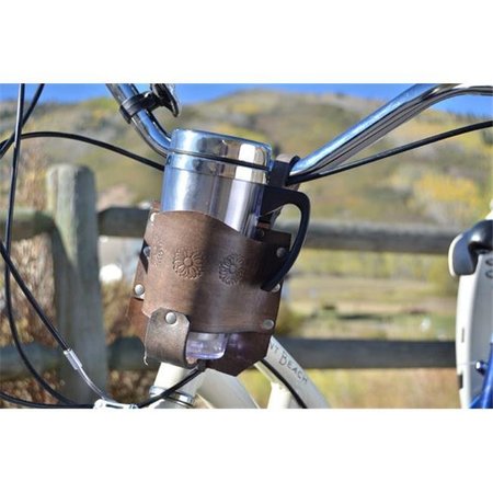 ROCKY MOUNTAIN HOLSTER Rocky Mountain Holster Cup Holder For Bikes With Flower Stamps - Distressed Brown & Grey 91131386521